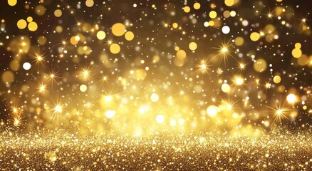 Soft golden bokeh lights create a dreamy atmosphere over a shimmering surface during a cozy evening celebration