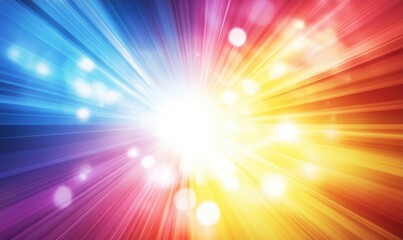 Obraz premium Colorful rays of light radiating from a central point, creating a vibrant effect.