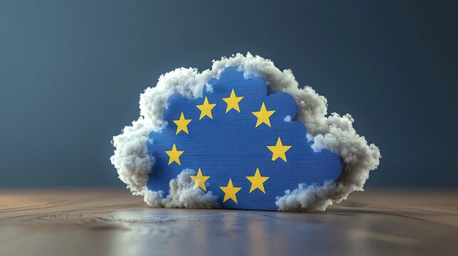 European Cloud Computing and Cybersecurity Concept