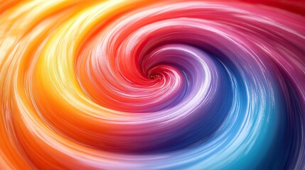 Obraz premium Colorful swirls of paint create a large spiral with vibrant colors in an animated style