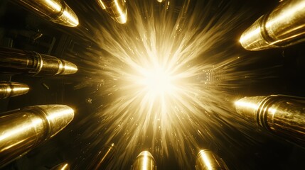 Explosive bullet eruption virtual arena 3d animation futuristic environment dramatic perspective