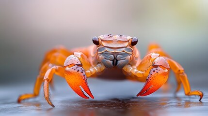 Captivating Orange Scorpion Model on Neutral Background Scene