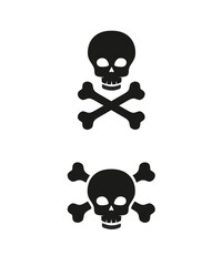 Human skull and crossbones vector icon stock illustration