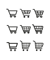 Shopping Cart icon set stock illustration