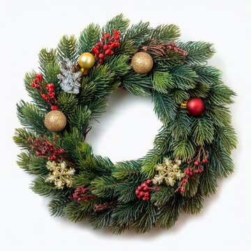 christmas wreath isolated on white