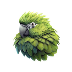 Fototapeta premium Majestic Green Macaw Portrait A Detailed Digital Painting