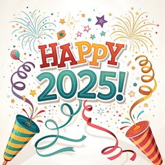 Obraz premium Celebrate 2025 with Stunning Typography Designs