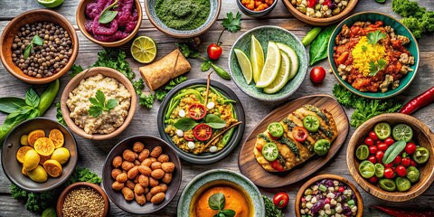 Fototapeta premium Delicious plant-based dishes to celebrate World Vegan Day , World Vegan Day, plant-based, vegan, healthy, food