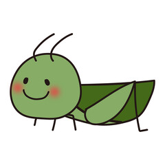 ほっぺの赤いバッタ