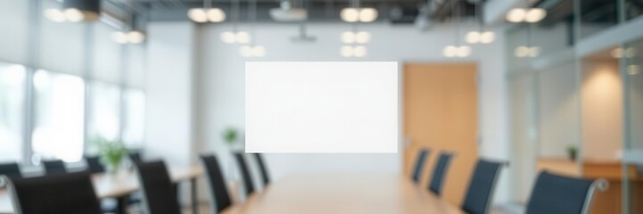 Fototapeta premium A sleek and modern business card mockup floating in mid-air with a blurred background of a corporate office setting, floating, mockup, office