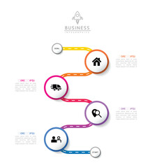 Vector business Presentation Connecting Steps Infographic Template