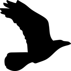 Bird Raven Crow Black Silhouette for Icon.