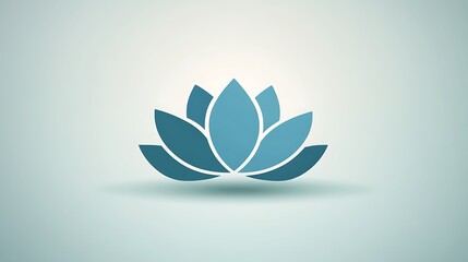 Stylized Blue Lotus Flower Design Illustration