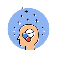 the placebo effect unsolved mystery color icon vector. the placebo effect unsolved mystery sign. isolated symbol illustration