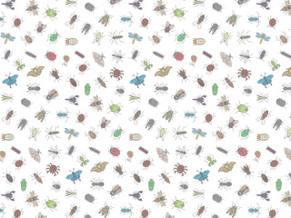 ミニ昆虫の壁紙イラスト