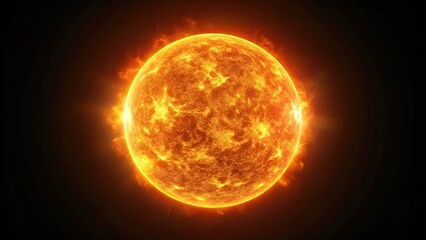 Orange sun shining brightly against a dark black background, orange, sun, bright, shining, black, background, contrast