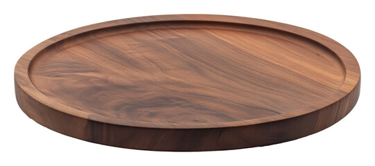 Round wooden serving tray with natural grain pattern