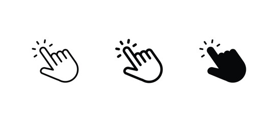 pointing hand click icon. Click cursor Vector icon	