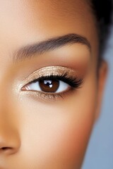 Fototapeta premium Afro-american model, african beauty, model closeup, mocha mousse makeup