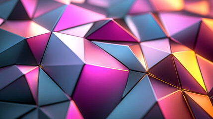 Obraz premium futuristic geometric background featuring dynamic patterns of chaos and order blending vivid colors sharp lines and symmetrical designs symbolizing innovation transformation and complexity