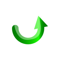 3d green arrow symbol. high growth arrow  icon