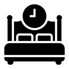 double bed glyph icon