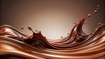 Flowing stream of liquid chocolate, chocolate, smooth, delicious, indulgent, sweet, tempting, dessert, treat, melted, cocoa