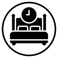 double bed glyph icon