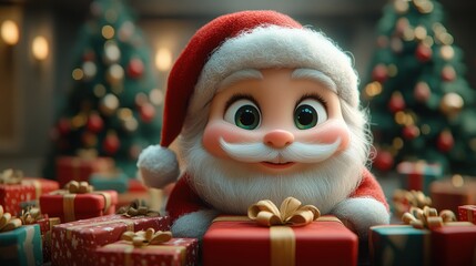 santa claus with gifts 