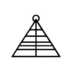 pyramid ancient history line logo vector illustration template design