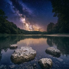 Milky Way over Serene Lake
