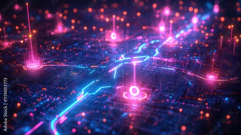 Leinwandbilder digital transformation roadmap for modernizing business models and integrating technology strategies