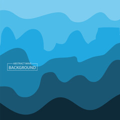 Water Wave Background Design, Abstract Vector Blue Ocean Walpaper Template