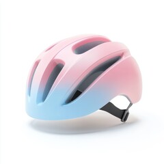 Fototapeta premium A kid’s bicycle helmet with cartoon designs, isolated on white background, representing fun and practicality, perfect for outdoor gear promotions