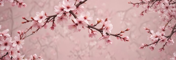 Soft Pink Cherry Blossom Seamless Pattern Background , calming atmosphere, natural texture, sakura