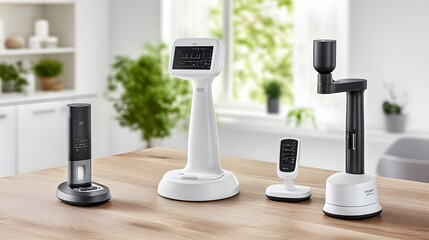 Advanced eye examination equipment setup in modern clinic. Precision tools for comprehensive vision assessment and diagnostics.