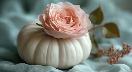 Pumpkin Spa Treatment and Rejuvenation at Autumn Beauty Retreat with Copy Space for Relaxation