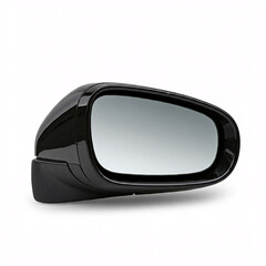A modern car side mirror with a sleek, aerodynamic design