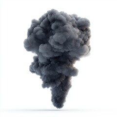 A smoky cloud dispersing into the air, isolated on white background, symbolizing ethereal beauty, ideal for environmental storytelling