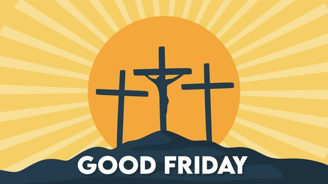 happy good friday with a cross
