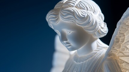 Serene White Angel Figurine Dark Background