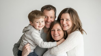 A happy father playing with his children