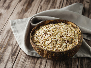 Oatmeal Breakfast Bowl Organic Granola Healthy Diet Vegetarian Nutrition Snack Protein Natural Food Grain Seed