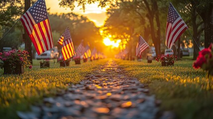 The US flag proudly displayed in a Fourth of July celebration