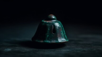 Dark Green Ceramic Bell Shaped Object