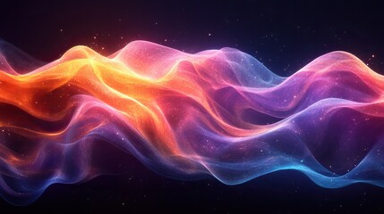 This vibrant graphic displays a wave pattern in a spectrum of colors, representing data fluctuations