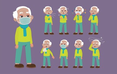 Sick old people with different symptoms