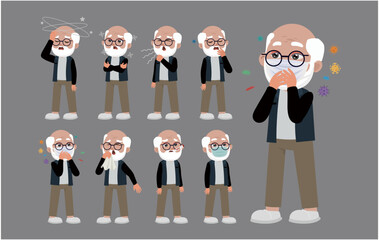 Sick old people with different symptoms