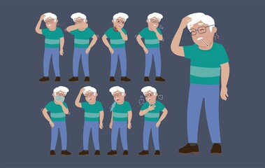 Sick old people with different symptoms