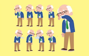 Sick old people with different symptoms